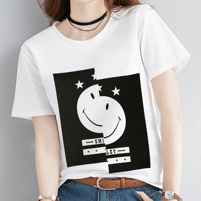 Γυναικείο μπλουζάκι με κοντό μανίκι και εκτύπωση σε διάφορα χρώματα