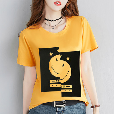 Γυναικείο μπλουζάκι με κοντό μανίκι και εκτύπωση σε διάφορα χρώματα