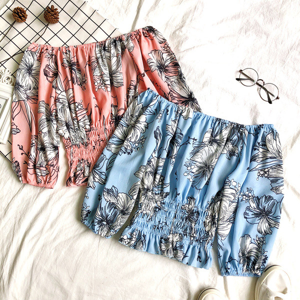 Női blúz hosszú ujjal és virágmotívumokkal hat színben