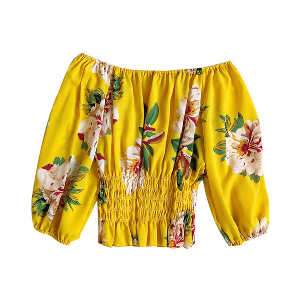 Női blúz hosszú ujjal és virágmotívumokkal hat színben