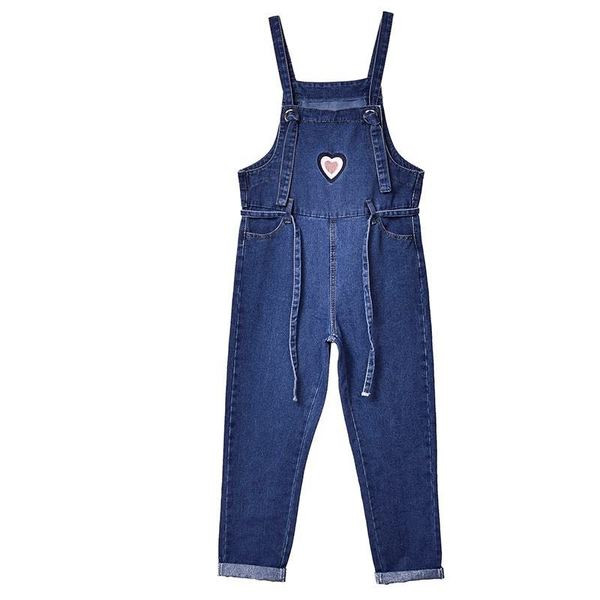 Női farmer overál két színben, rátéttel