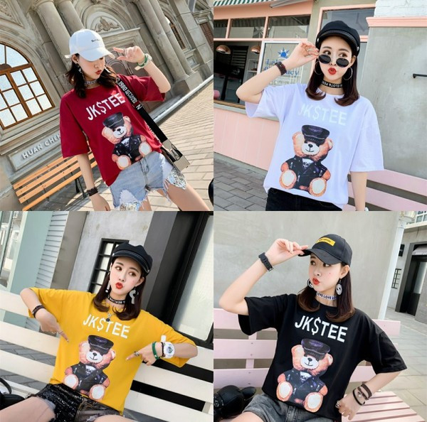 Γυναικεία μπλούζα σε διάφορα χρώματα με μοτίβο ευρείας εφαρμογής