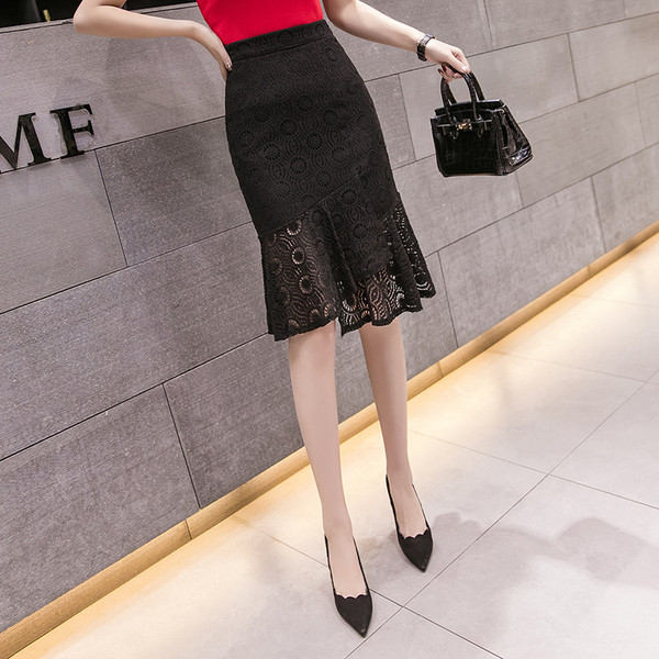 Γυναικεία φούστα από δαντελα σε δύο χρώματα