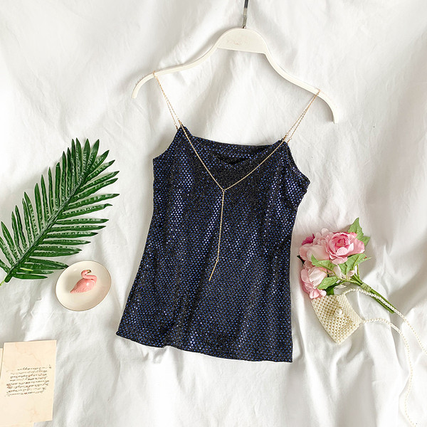 Stílusos női felső lánccal, két színben