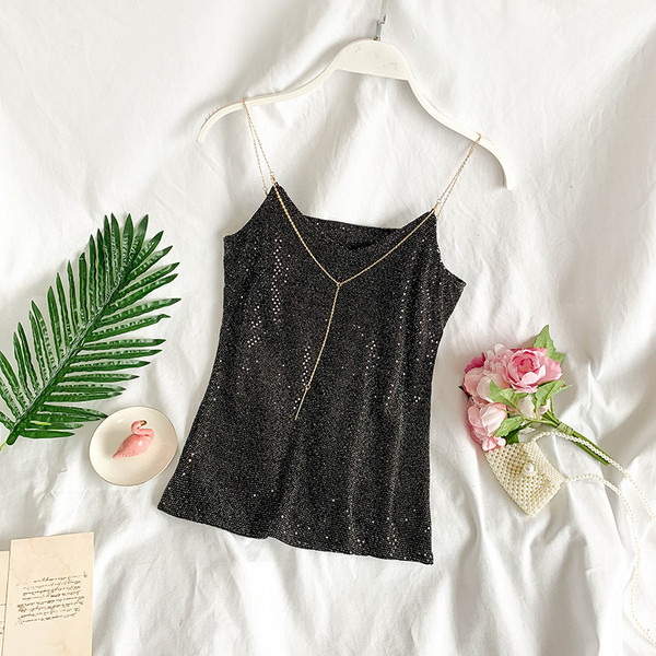 Stílusos női felső lánccal, két színben