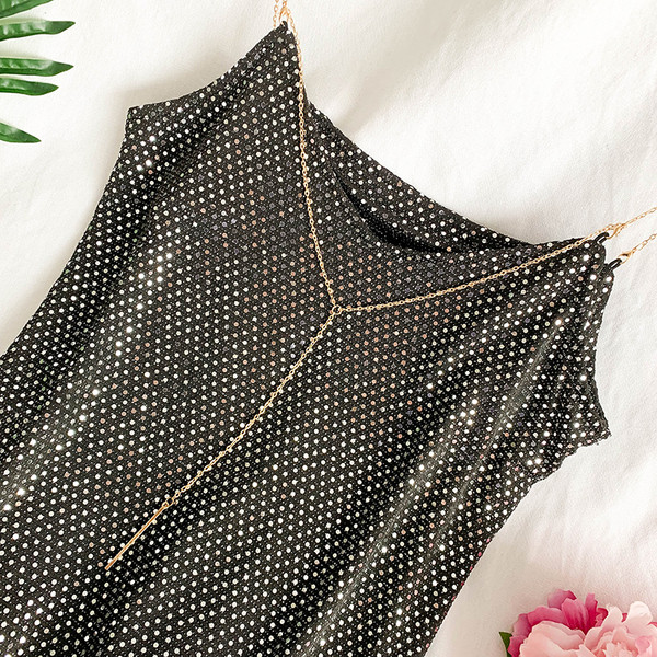 Stílusos női felső lánccal, két színben