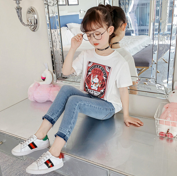 Καθημερινή παιδική μπλούζα για κορίτσια με  εκτύπωση σε μαύρο και άσπρο χρώμα