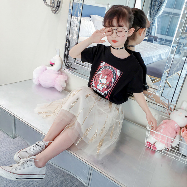 Καθημερινή παιδική μπλούζα για κορίτσια με  εκτύπωση σε μαύρο και άσπρο χρώμα