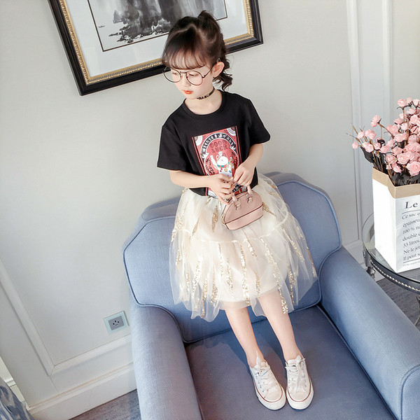 Καθημερινή παιδική μπλούζα για κορίτσια με  εκτύπωση σε μαύρο και άσπρο χρώμα