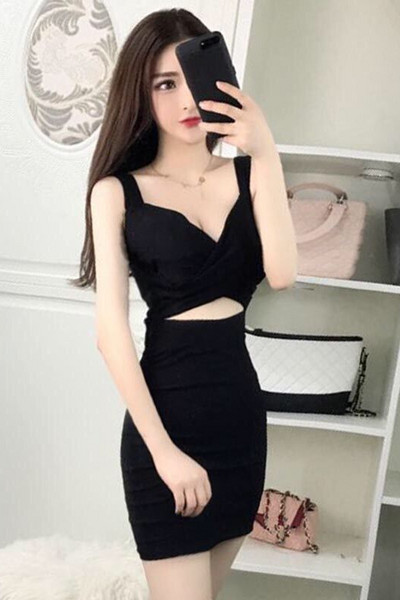 Alkalmi női ruha V-nyakkal, két színben