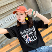 Καθημερινή γυναικεία μπλούζα με επιγραφές σε διαφορετικά χρώματα