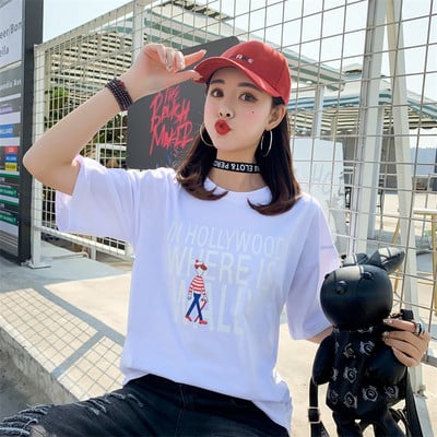 Καθημερινή γυναικεία μπλούζα με επιγραφές σε διαφορετικά χρώματα