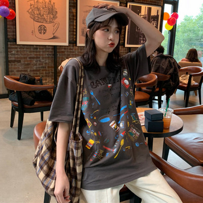 Alkalmi női blúz - széles modell feliratokkal