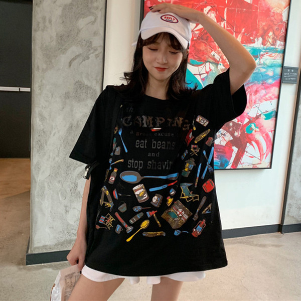 Alkalmi női blúz - széles modell feliratokkal