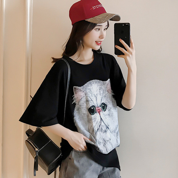 Lezser női széles blúz fekete rátéttel