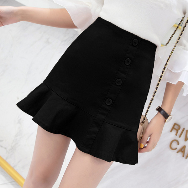 Női modern szoknya több színben, magas derékkal, gombokkal