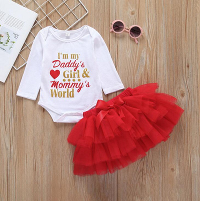 Modern baba szett lányoknak két részből - testből és szoknyából