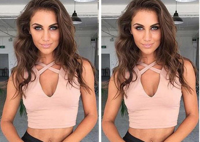 Μοντέρνα γυναικεία κορυφή μπλούζα  με ντεκολτέ σε σχήμα V σε τρία χρώματα