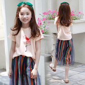 Aktuális gyerek póló lányoknak rózsaszínben flamingóval