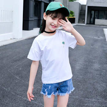 Παιδικό μπλουζάκι για κορίτσια σε λευκό και κίτρινο χρώμα