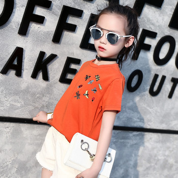 Μοντέρνα παιδική μπλούζα για κορίτσια με κεντήματα σε τρία μοντέλα