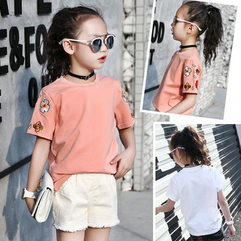 Μοντέρνα παιδική μπλούζα για κορίτσια με κεντήματα σε τρία μοντέλα
