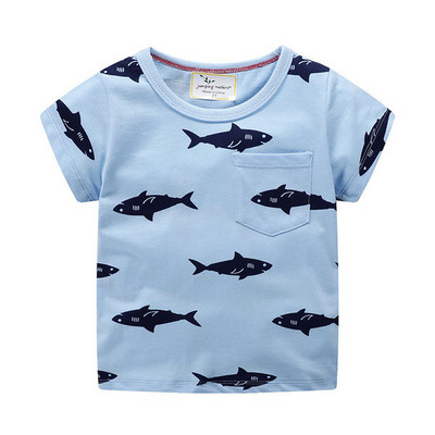 Modern gyerekpóló fiúknak rövid ujjal és zsebbel