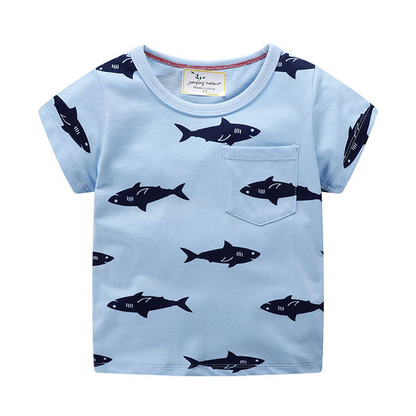 Modern gyerekpóló fiúknak rövid ujjal és zsebbel