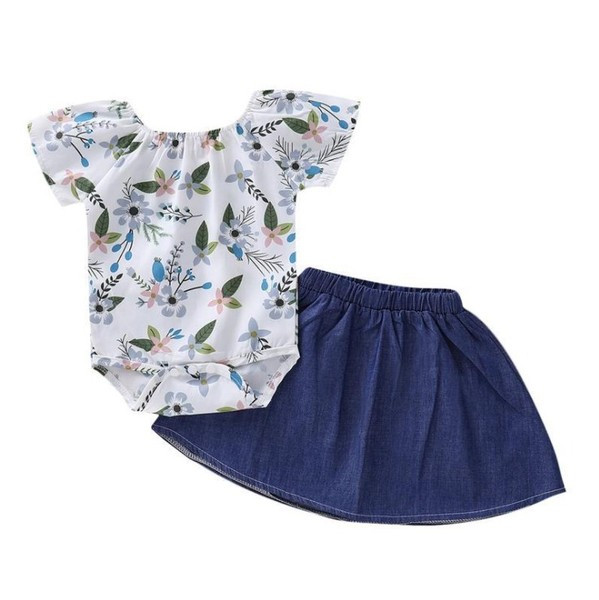 Modern baba szett lányoknak két részből - szoknya és body