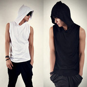 Мъжки ежедневен потник с качулка в два цвята