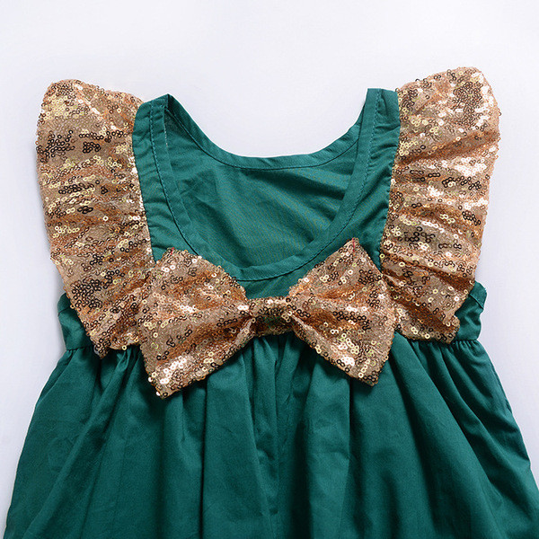 HIT Rochie actuala pentru bebelusi cu un element - paiete si panglica in doua culori