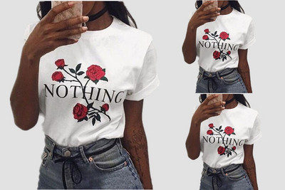 Stílusos női póló rövid ujjal, fehér színben