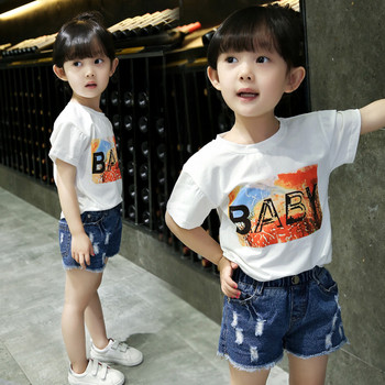 Детска тениска за момичета с цветна щампа