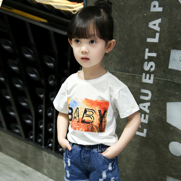 Παιδικό t-shirt για κορίτσια με έγχρωμη εκτύπωση