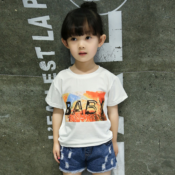 Παιδικό t-shirt για κορίτσια με έγχρωμη εκτύπωση