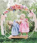 Μοντέρνο βερεφικό φόρεμα σε ροζ και μπλε χρώμα