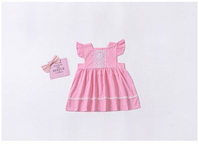 Μοντέρνο βερεφικό φόρεμα σε ροζ και μπλε χρώμα