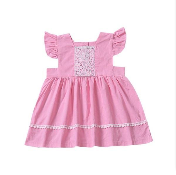 Μοντέρνο βερεφικό φόρεμα σε ροζ και μπλε χρώμα