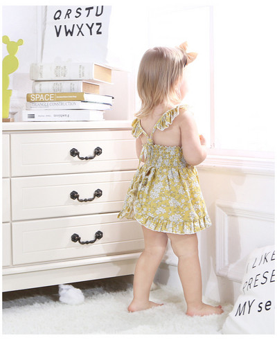 Καθημερινό βρεφικό φόρεμα ευρύ μοτίβο σε δύο χρώματα