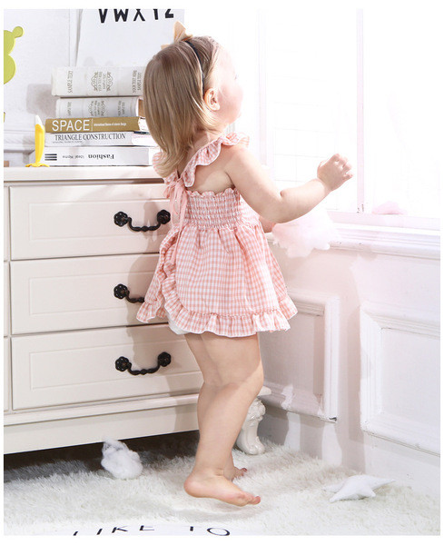 Καθημερινό βρεφικό φόρεμα ευρύ μοτίβο σε δύο χρώματα