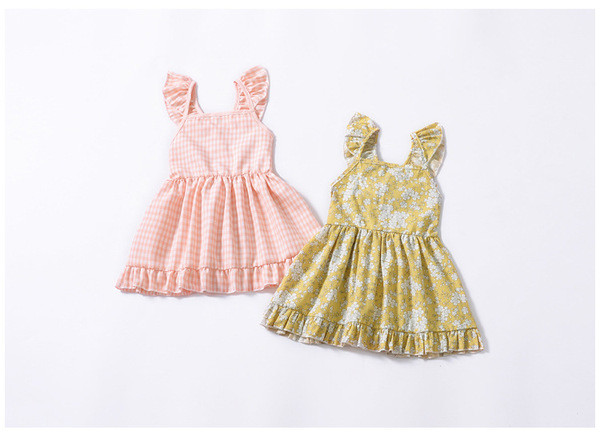 Καθημερινό βρεφικό φόρεμα ευρύ μοτίβο σε δύο χρώματα