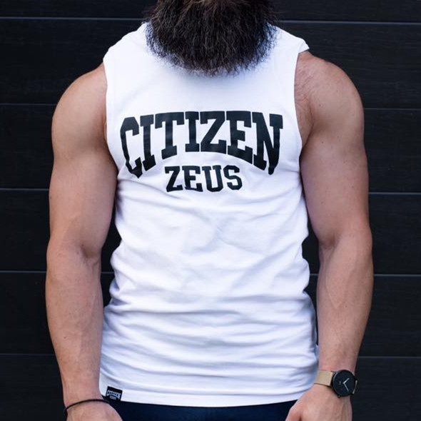 Αθλητικό casual ανδρικό αμάνικο μπλουζάκι με επιγραφή