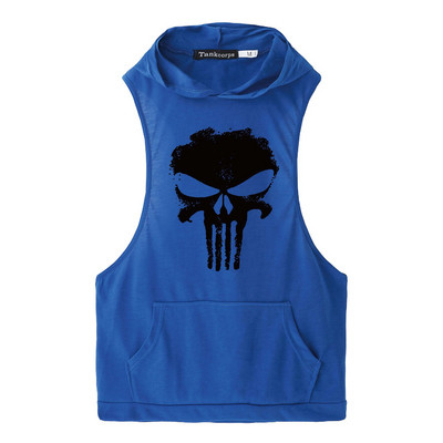 Спортен потник за мъже с качулка и джобове в различни цветове