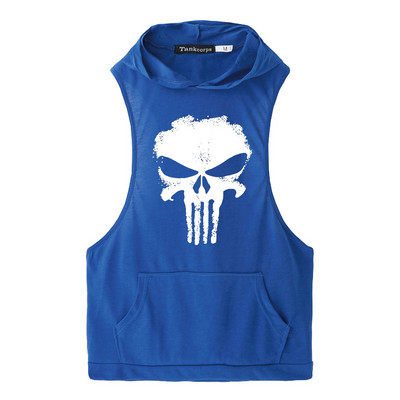 Спортен потник за мъже с качулка и джобове в различни цветове