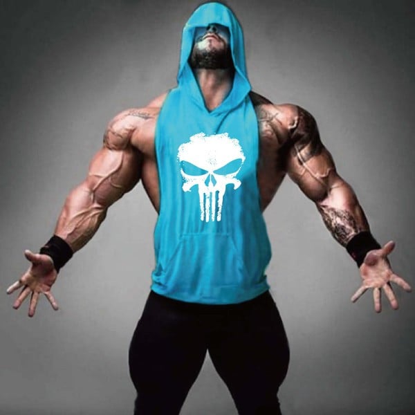 Спортен потник за мъже с качулка и джобове в различни цветове