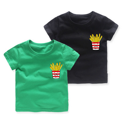 Детска тениска за момчета с къс ръкав и апликация-четири цвята