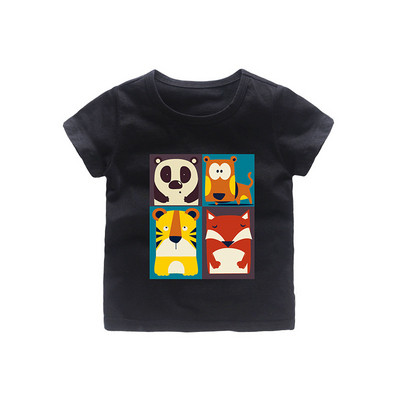 Детска модерна тениска за момчета с апликация в четири цвята