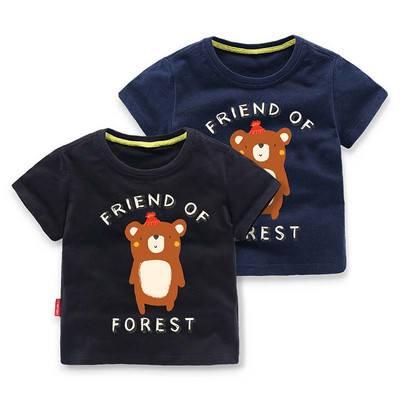 Детска тениска за момчета с къс ръкав и апликация в два цвята