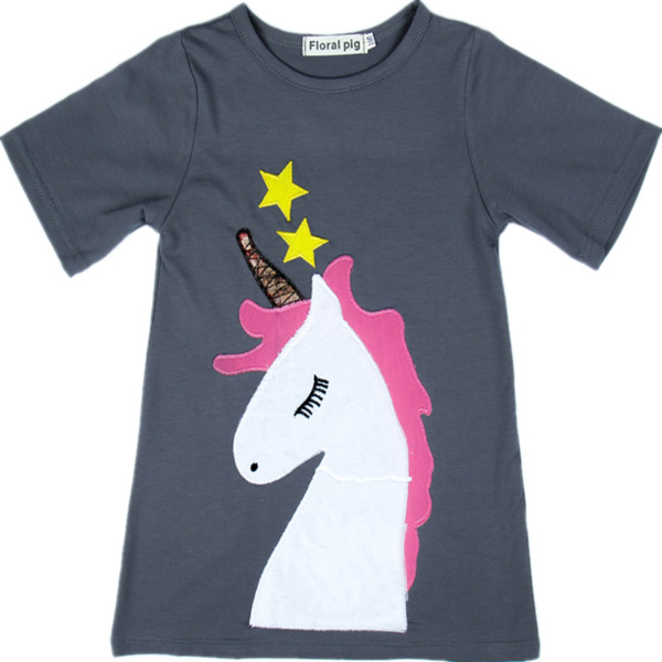 Korszerű gyerekpóló lányoknak szürke díszítéssel