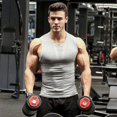 Καθαρισμένό αθλητικό ανδρικό αμάνικο φανελάκι σε δύο χρώματα